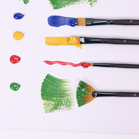 Juego de pinceles de pintura para artistas con cerdas de nailon multiforma profesionales