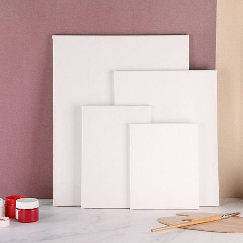 Lienzo estirado blanco imprimado en blanco para pintar pinturas acrílicas al óleo y gouache
