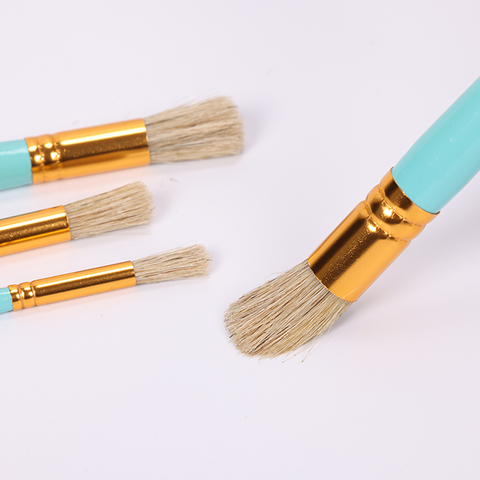 Juego de pinceles de plantilla de cúpula de cerdas naturales de madera para pintura al óleo acrílica, obra de arte con acuarela, manualidades DIY